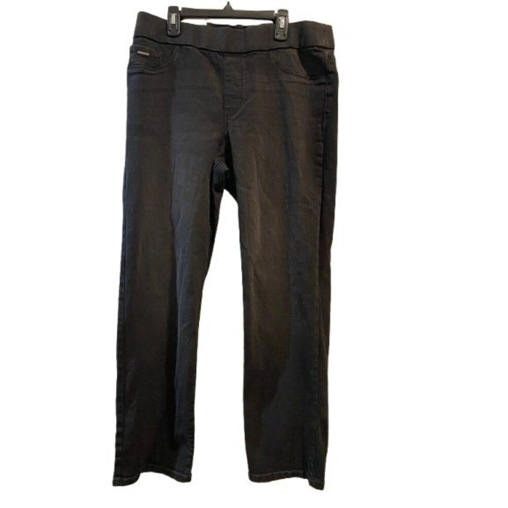 Women's 12 Jeans Nine West Heidi Pull-on Straight Leg Stretch High Rise Black